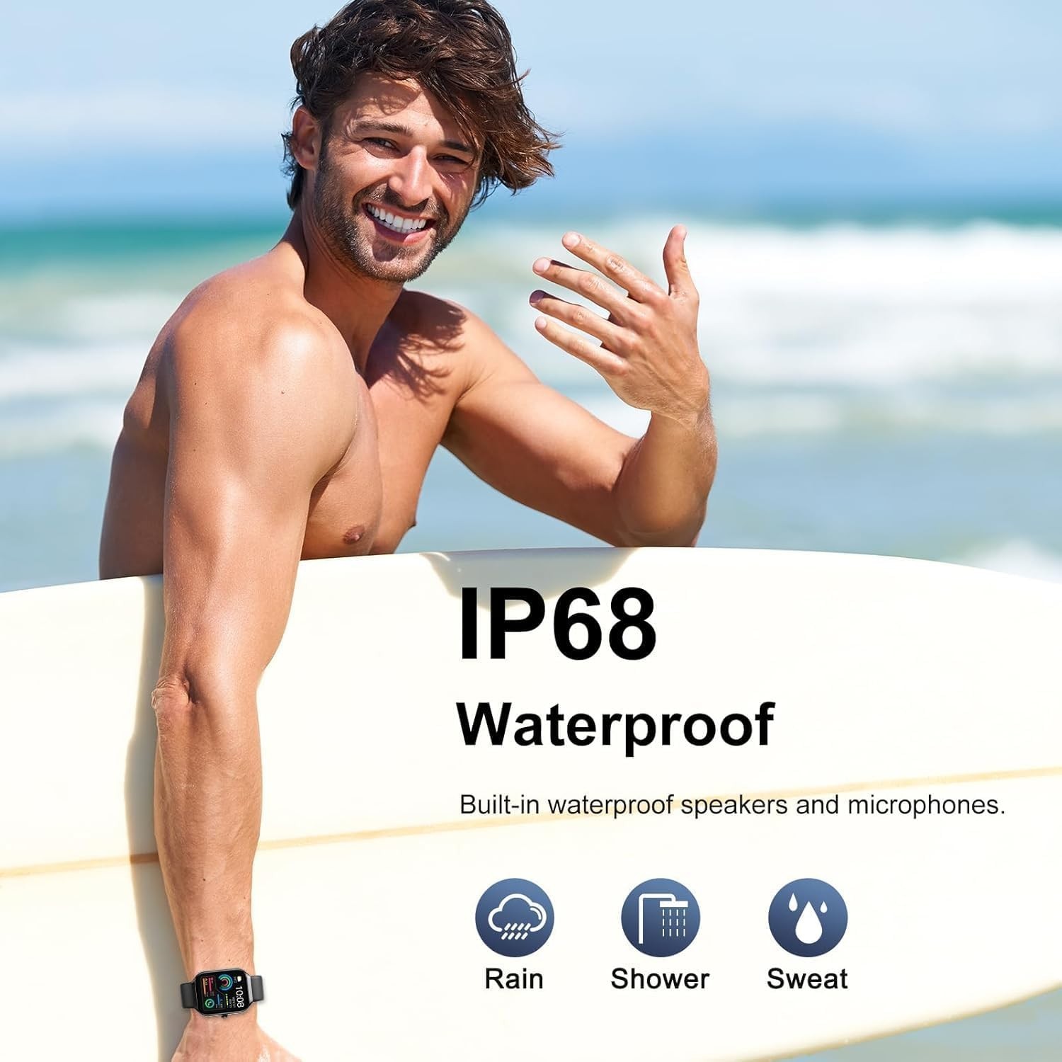Stylish Smart Watch for Men & Women – 2.01″ HD Bluetooth Fitness Tracker & Ca…