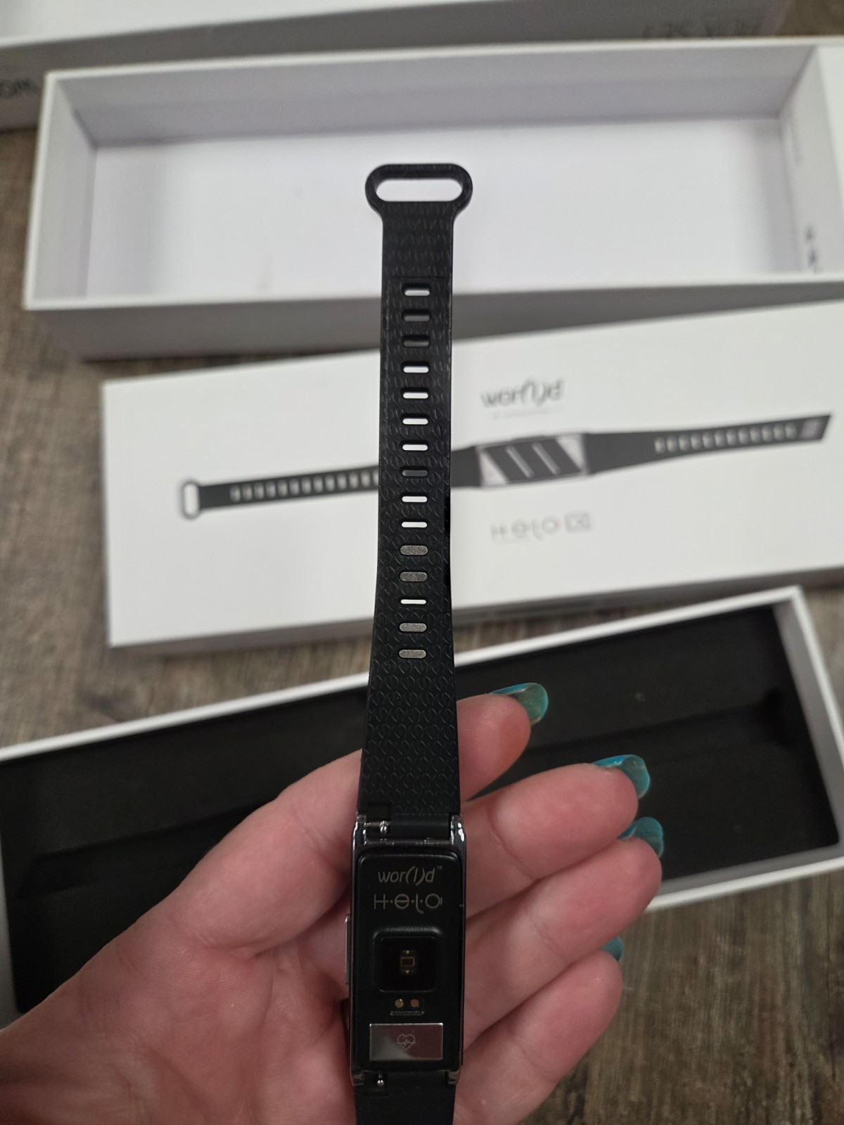 Helo box set with germanium stones Cutting edge fitness tracker Watch NEW