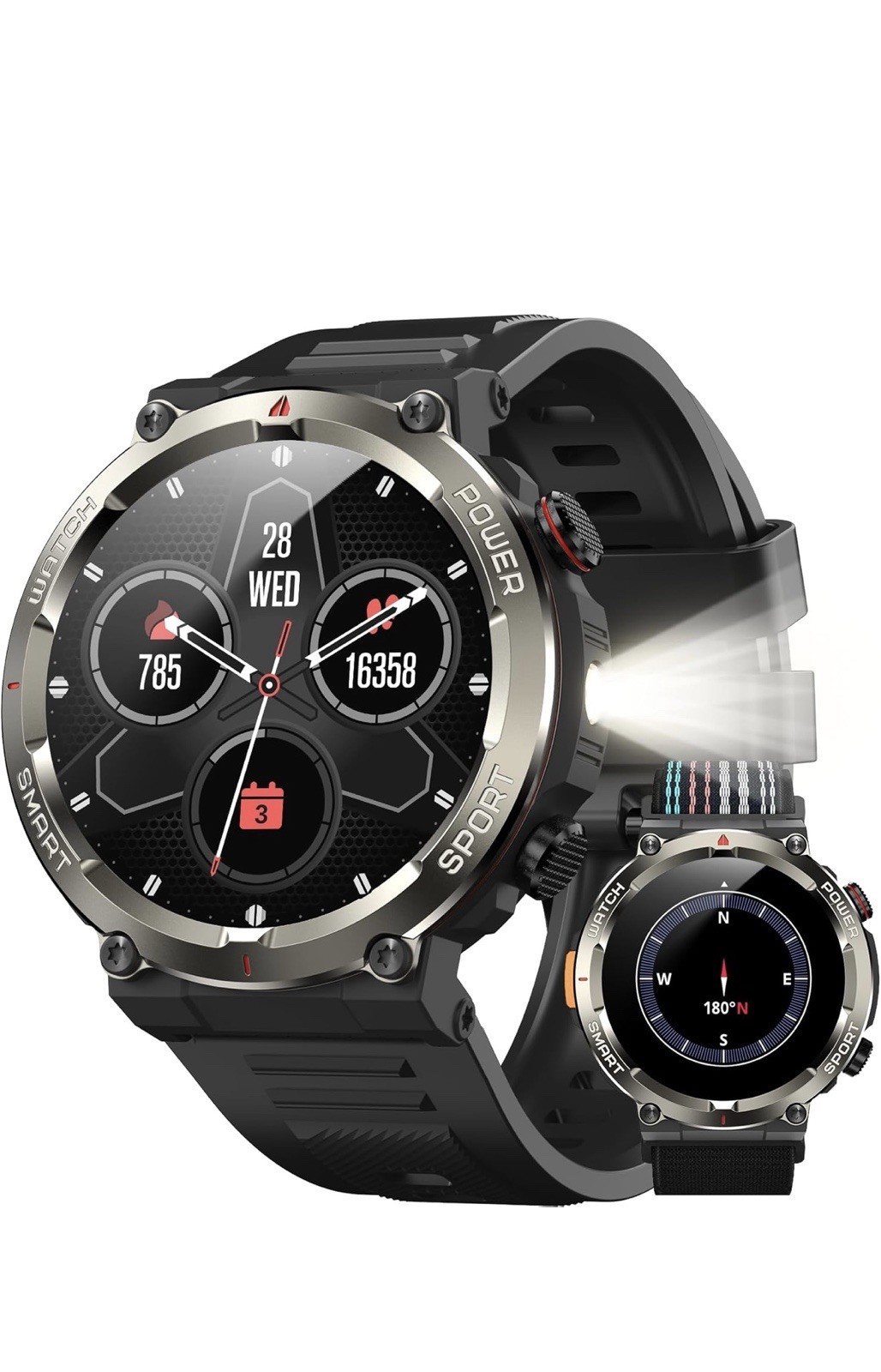 Military Smart Watch Outdoor Sports W50 Pro Fitness Tracker for Men Women
