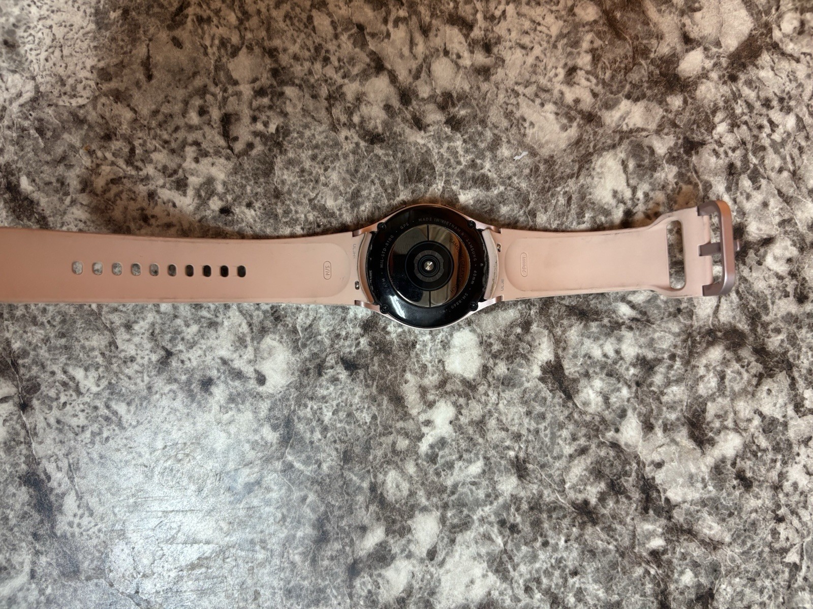 Samsung Galaxy Watch 42mm Rose Gold SS Case Pink Silicone Band Touchscreen