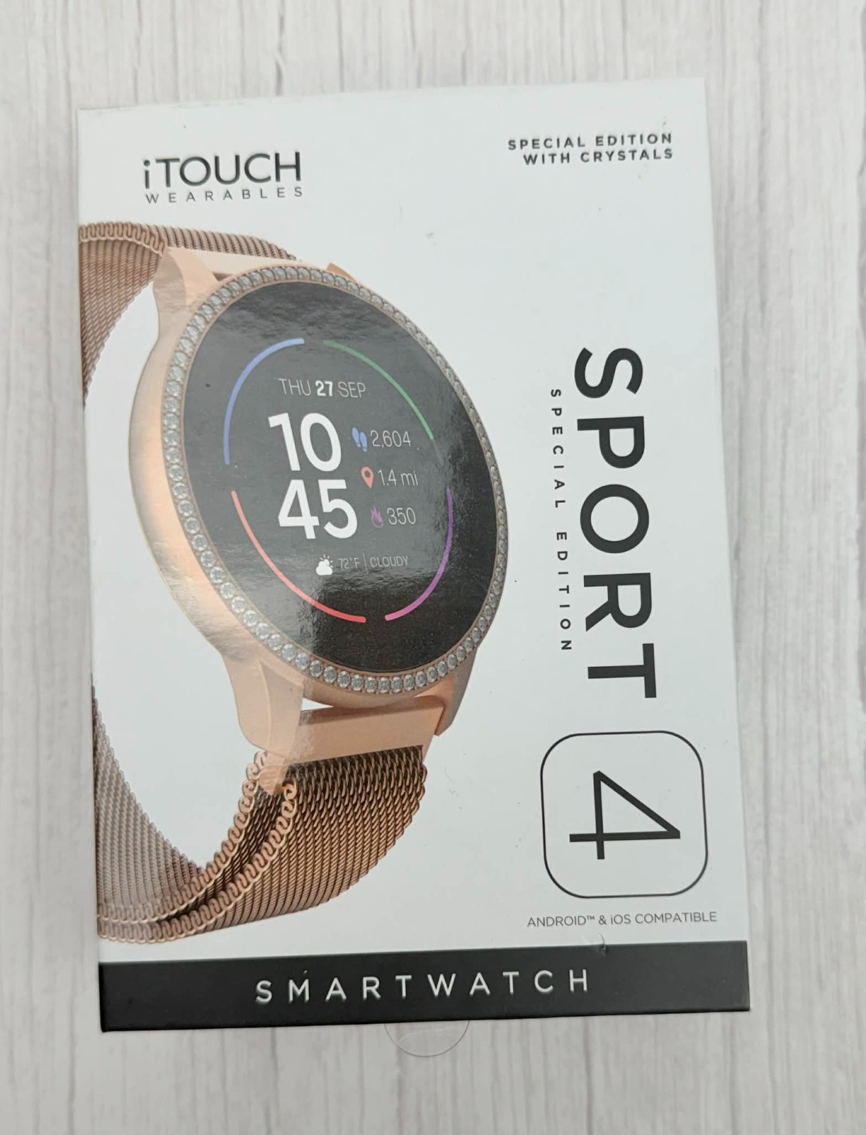 iTouch Sport 4 Unisex Adult Multi-Function Rose Goldtone Smart Watch TP4E02-C29