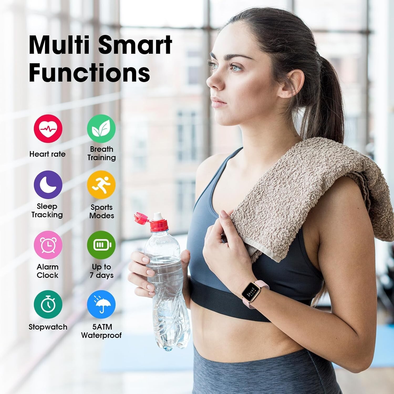 Livikey Smart Fitness Watch: Heart Rate & Sleep Tracker with 5 ATM Waterproofing