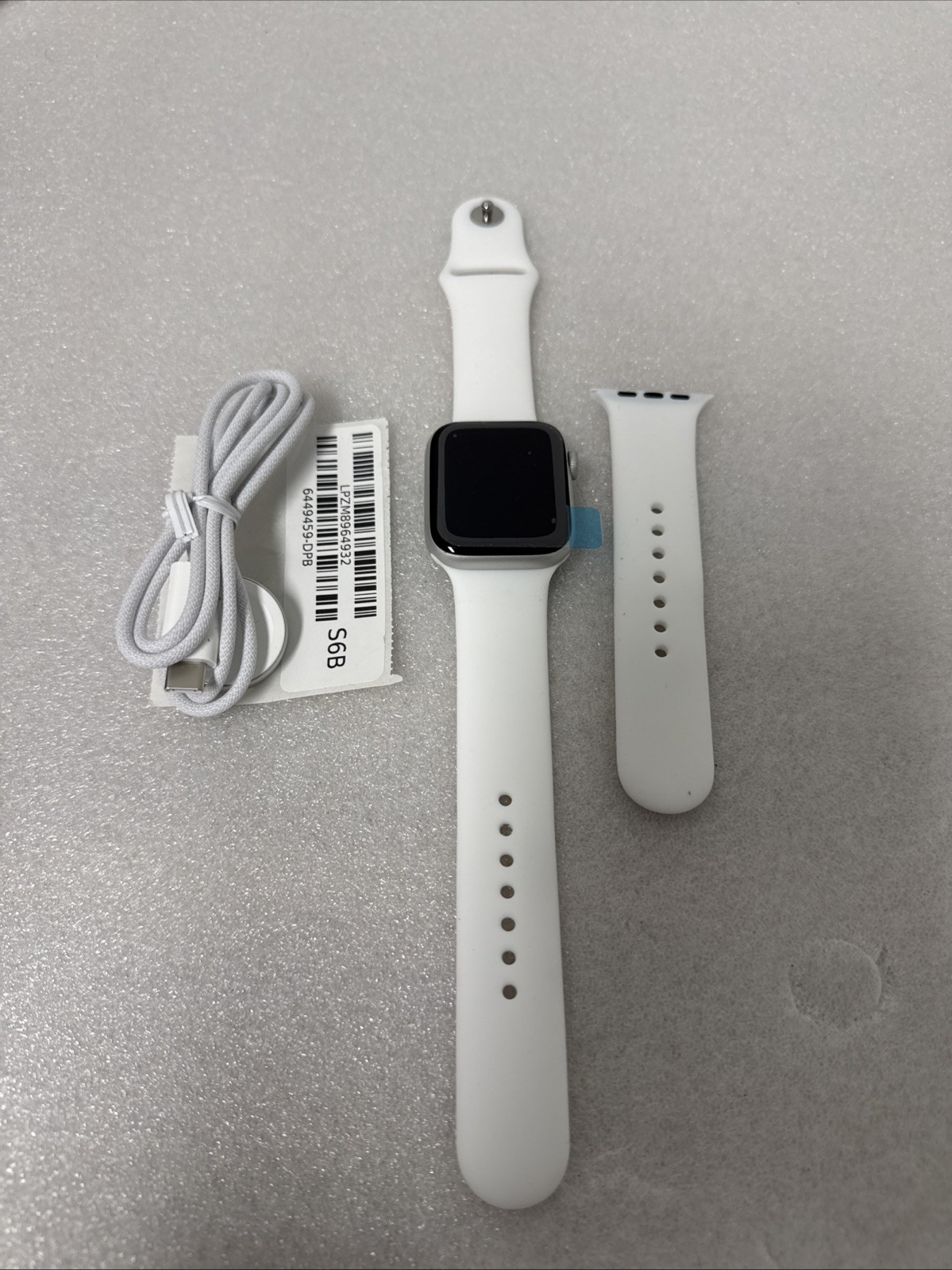 Apple Watch Series 6 44mm GPS + Cellular Silver Aluminum White Sport Band #6