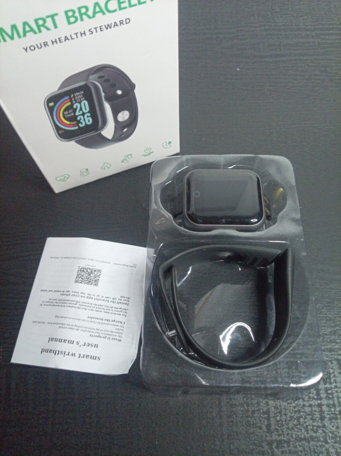 Smart Bracelet “Your Health Steward” Fitness Tracker Black