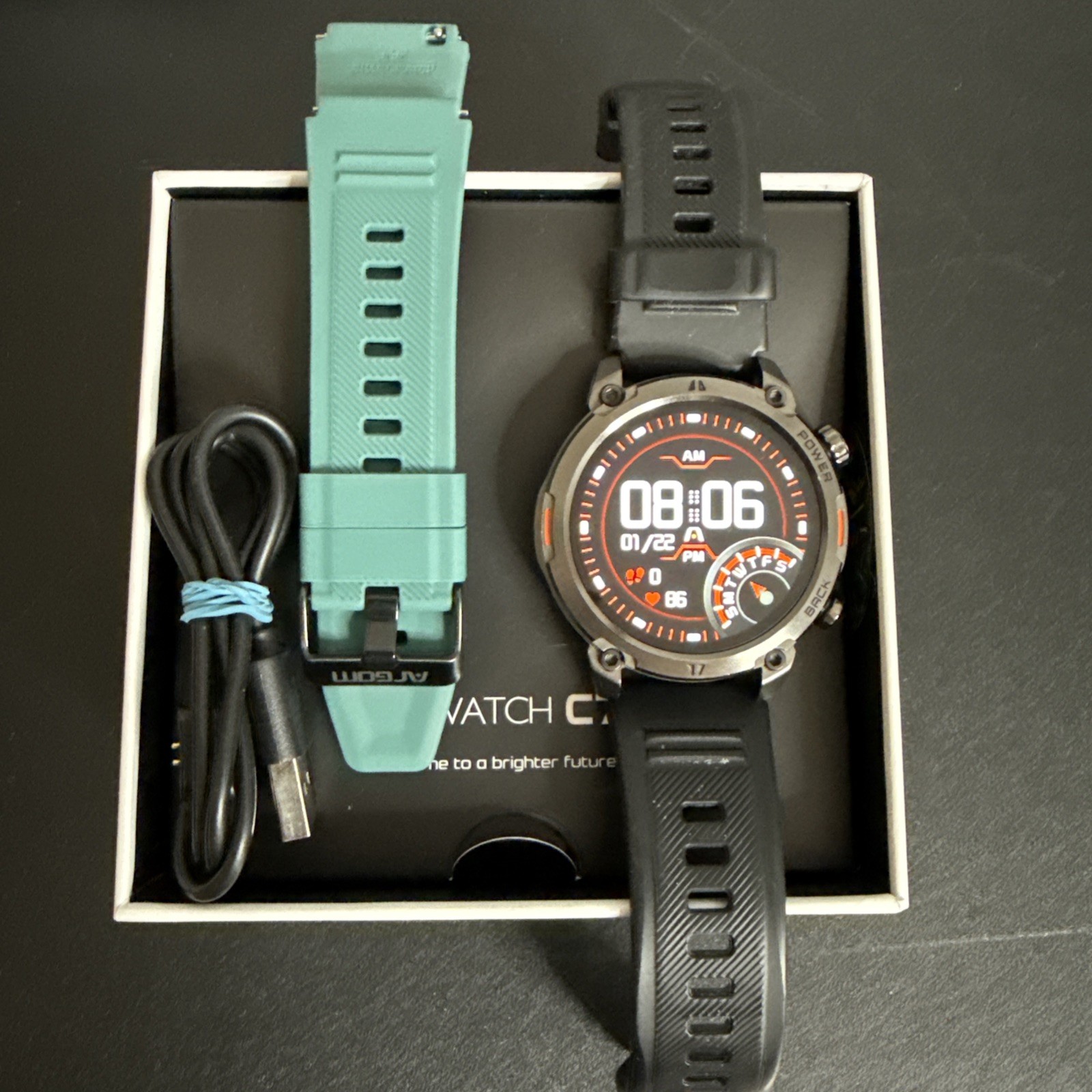 ArgomTech SkeiWatch C70 Smartwatch Black/Blue | Heart Rate, 2 Bands