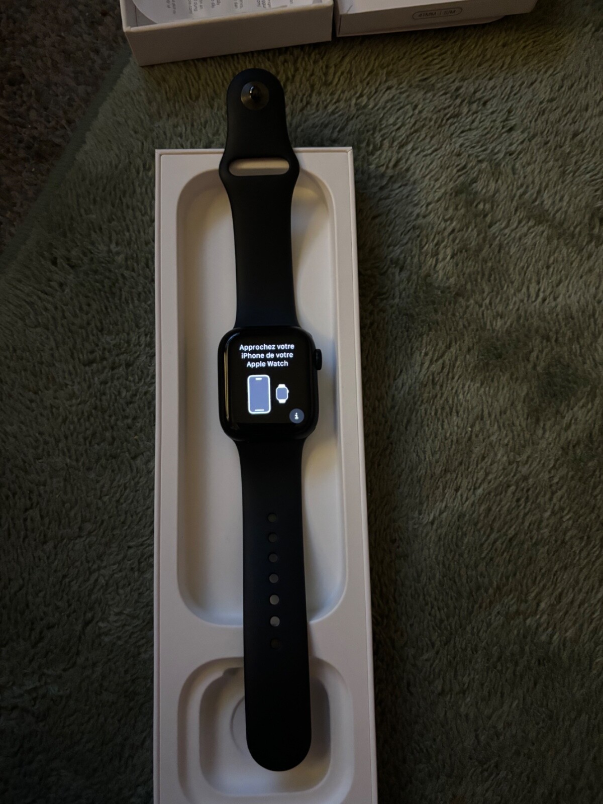 Apple Watch Series 9 41mm Aluminum Case with Sport Band – Midnight, S/M (GPS)…