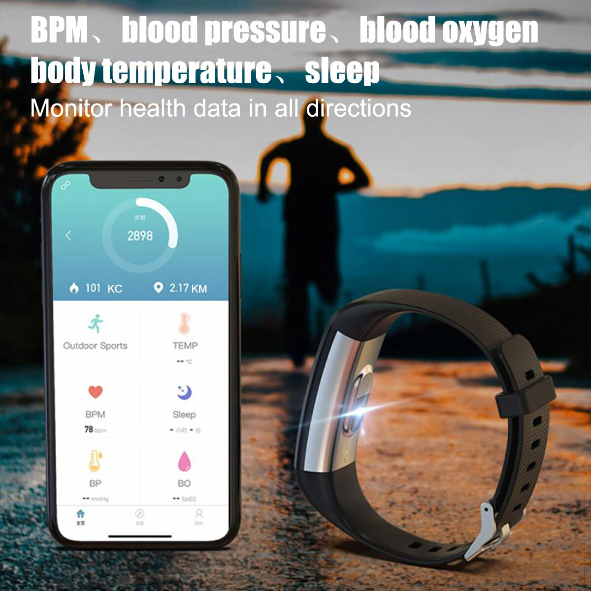 Smart Watch Band Sleep Heart Rate Monitor Tracker Fitness Wristband US STOCK