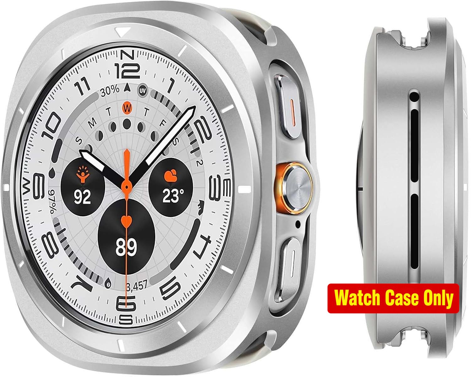 Stainless Steel Case For Samsung Galaxy Watch Ultra 47mm Rugged Bumper Cover
