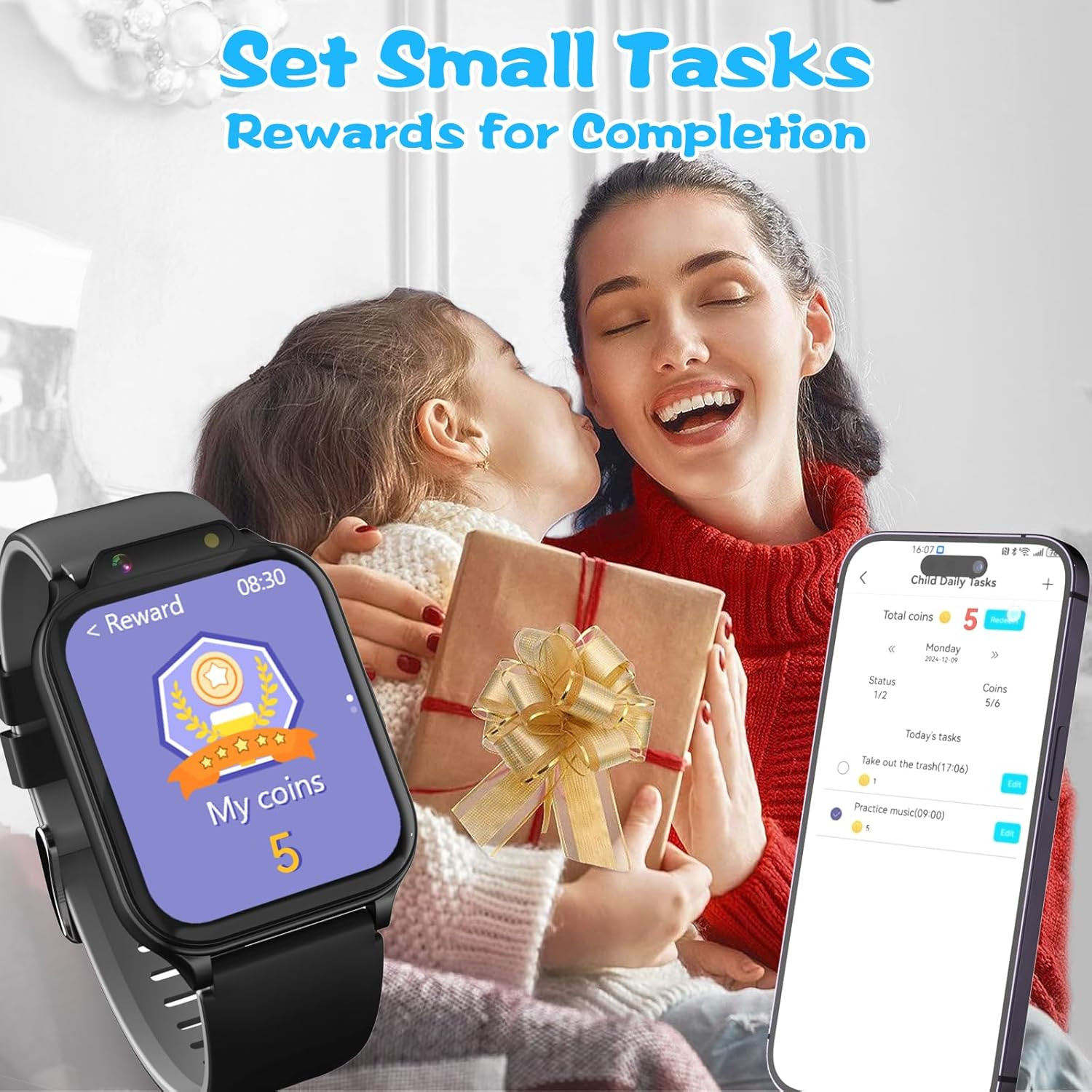 Smart Watch for Kids, 1.85″ Fitness Tracker with Heart Rate, Sleep Monitor, IP68