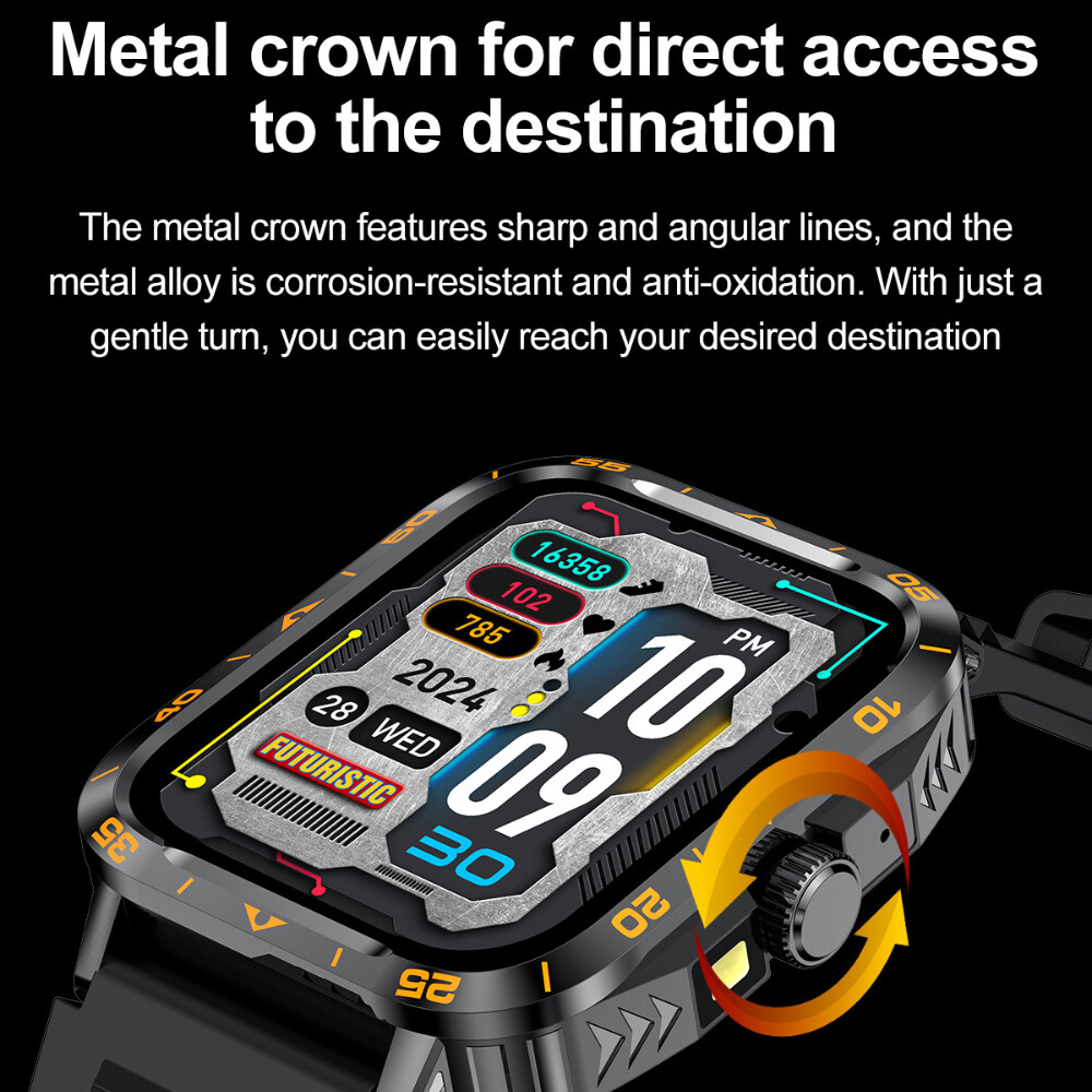 Military Smart Watch For Men’s (Call Receive/Dial) Outdoor Sport Fitness Tracker