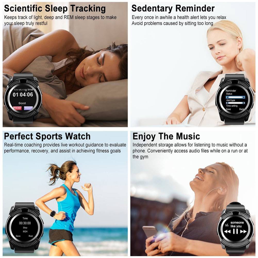 Touch Screen Bluetooth Smart Watch GSM Phone Fitness Tracker for Men Women Boys