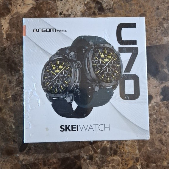ArgomTech Skeiwatch C70 49.6mm Black Aluminum Smartwatch, BT, HR, 8GB
