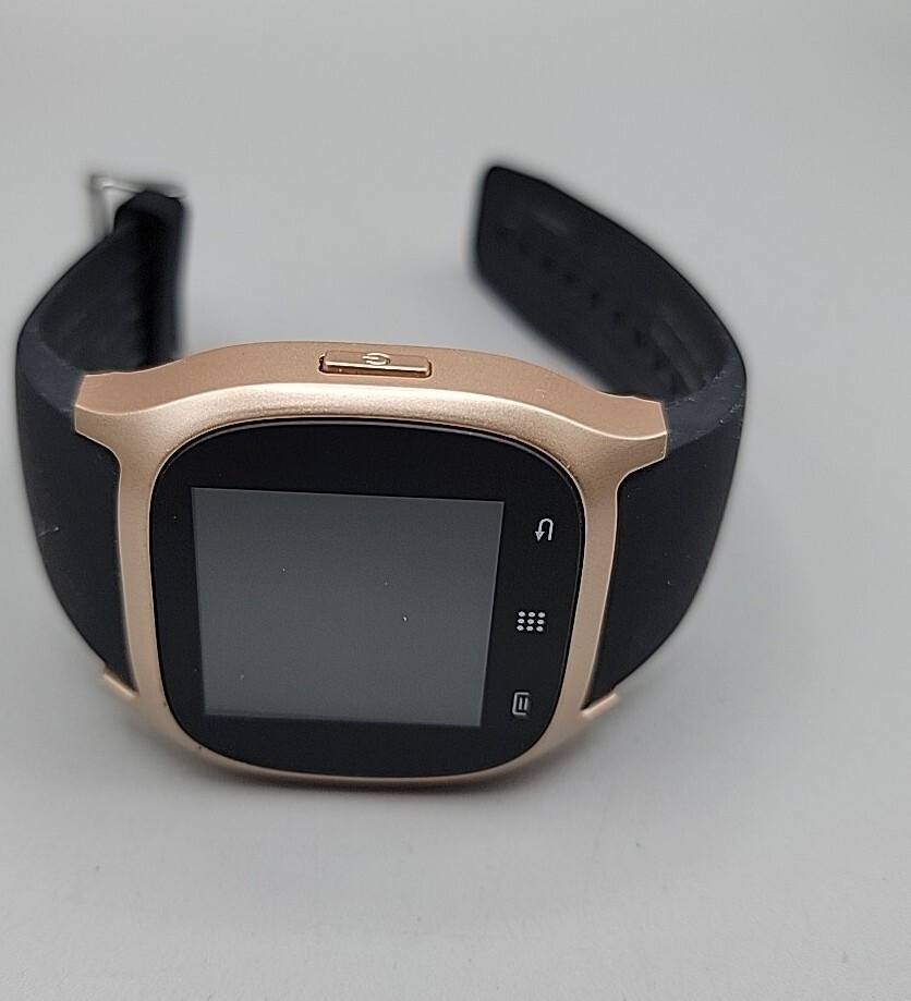 iTOUCH Classic Smartwatch Gold Case Black Silicone Band Model 3360 Tested Works
