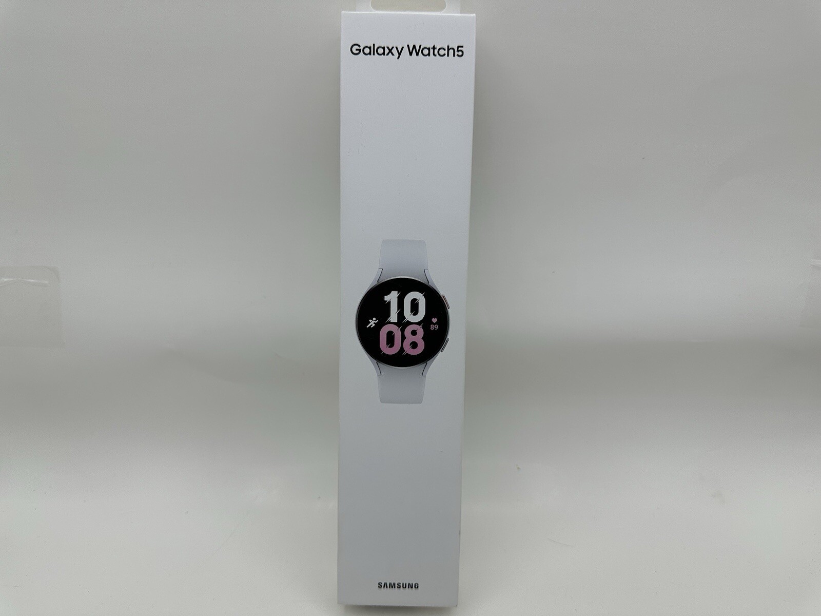 Samsung Galaxy Watch5 44mm Aluminum Case White Band Smartwatch WiFi GPS, Sealed