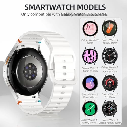 Soft Silicone Strap Compatible with Samsung Galaxy Watch 7 40mm Sport Women Men