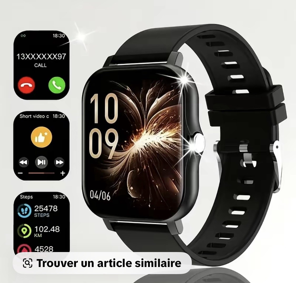 Smart Watch 46mm Silver Metal Case Gray Silicone Band Bluetooth Fitness
