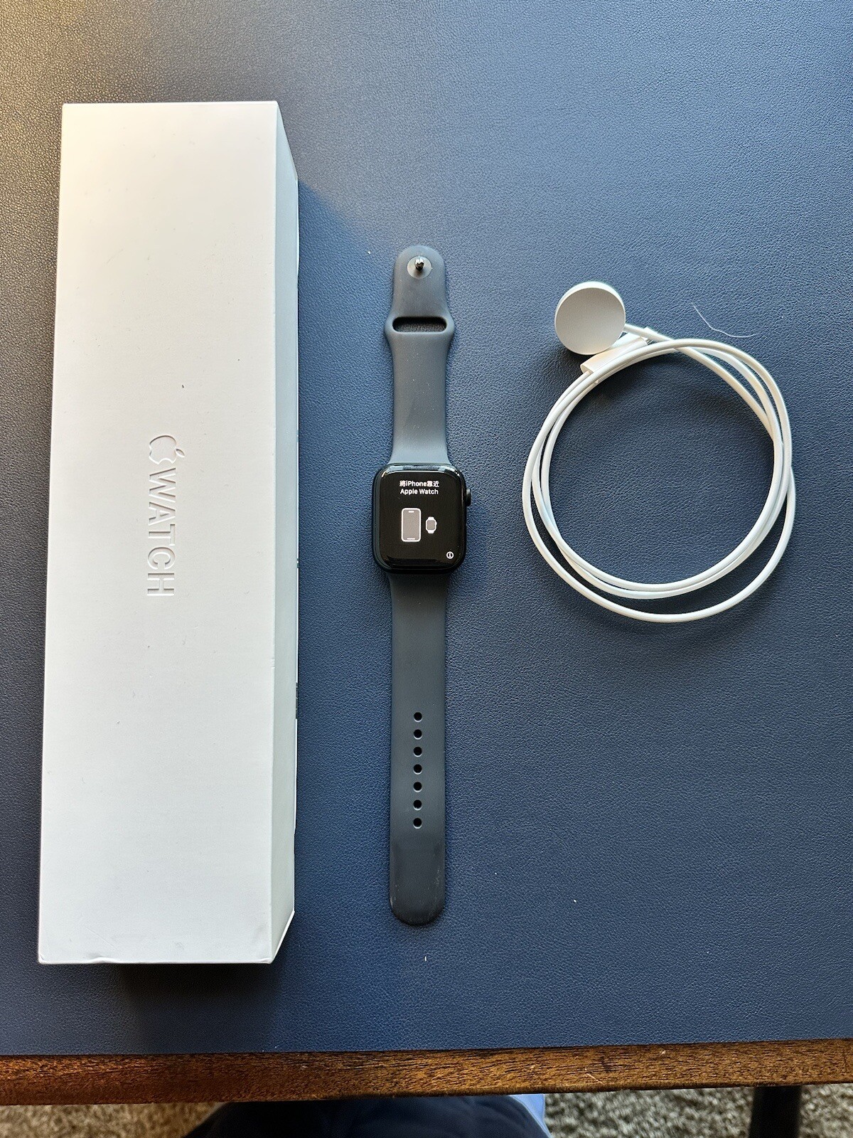 Apple Watch Series 7 45mm Aluminum Case – Sport Band – Midnight, (GPS+cellular)
