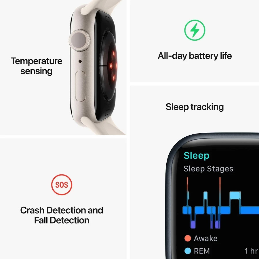 Apple Watch Series 8 41mm Midnight – GPS only – Refurbed (Like New) – In Box