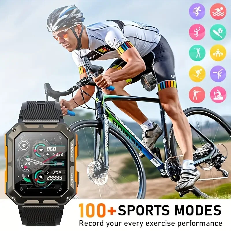 Military Smart Watch for Men(Answer/Make Calls) Rugged Tactical Fitness Tracker.