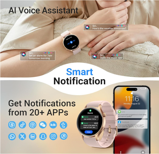 Reloj Inteligente Para iPhone Android De Mujer Smart Watch Pantalla Táct Nuevo
