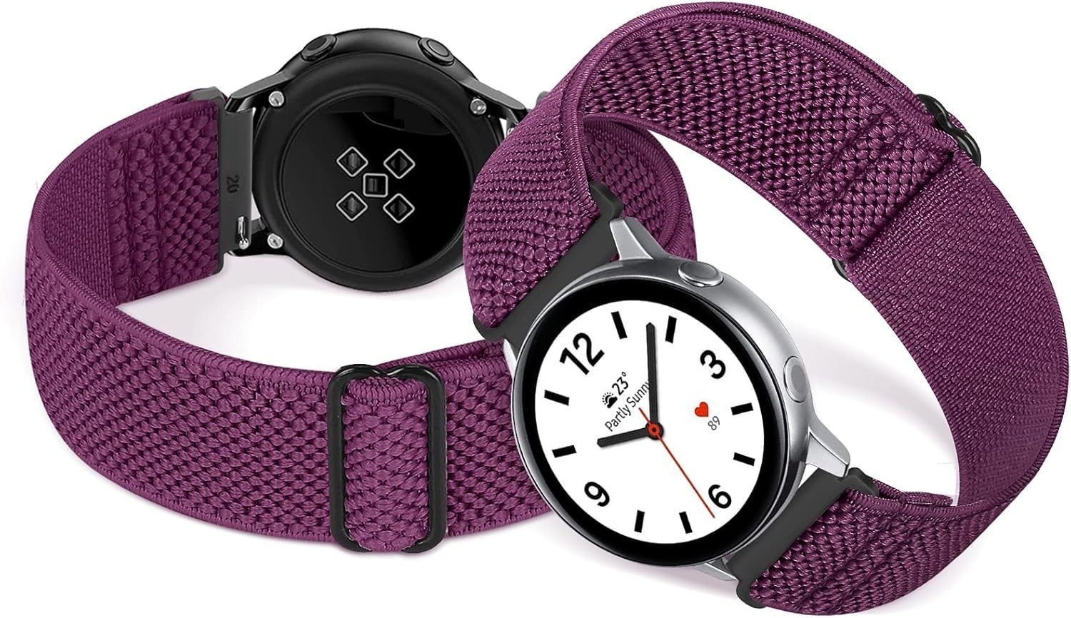 Adjustable Stretchy Nylon Strap Compatible with 20mm Watch Bands