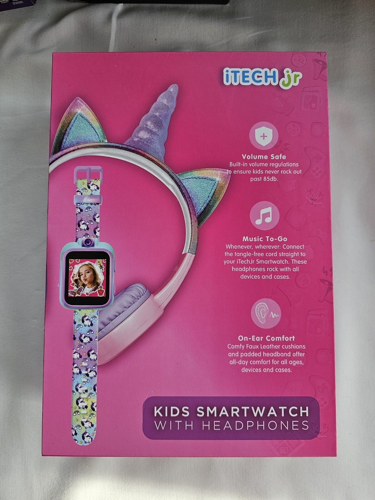 iTECH Jr Kids Girls Smartwatch With Headphones – Pink Unicorn (Open – Box / New)