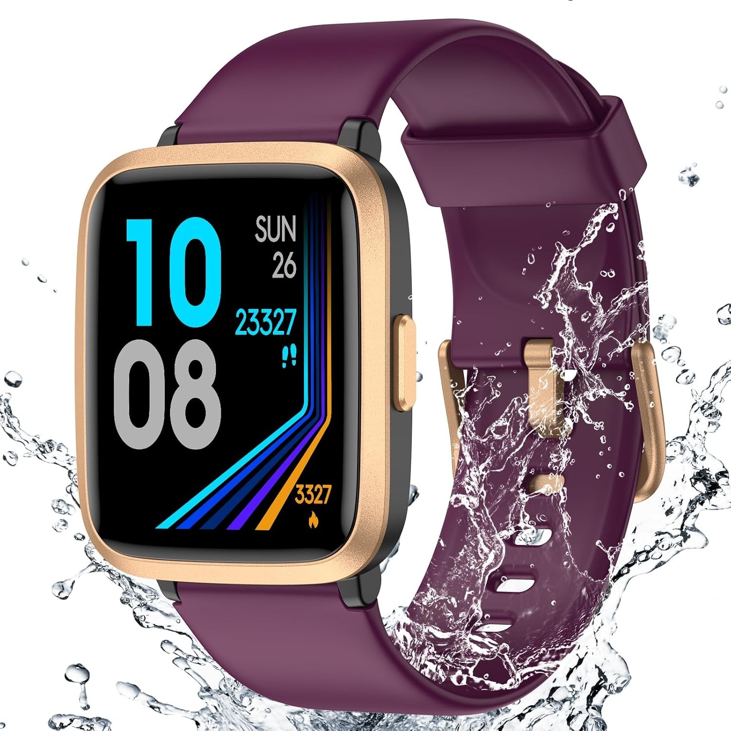 Fitness Tracker Watch with Heart Rate Monitor, Large Screen Activity Purple