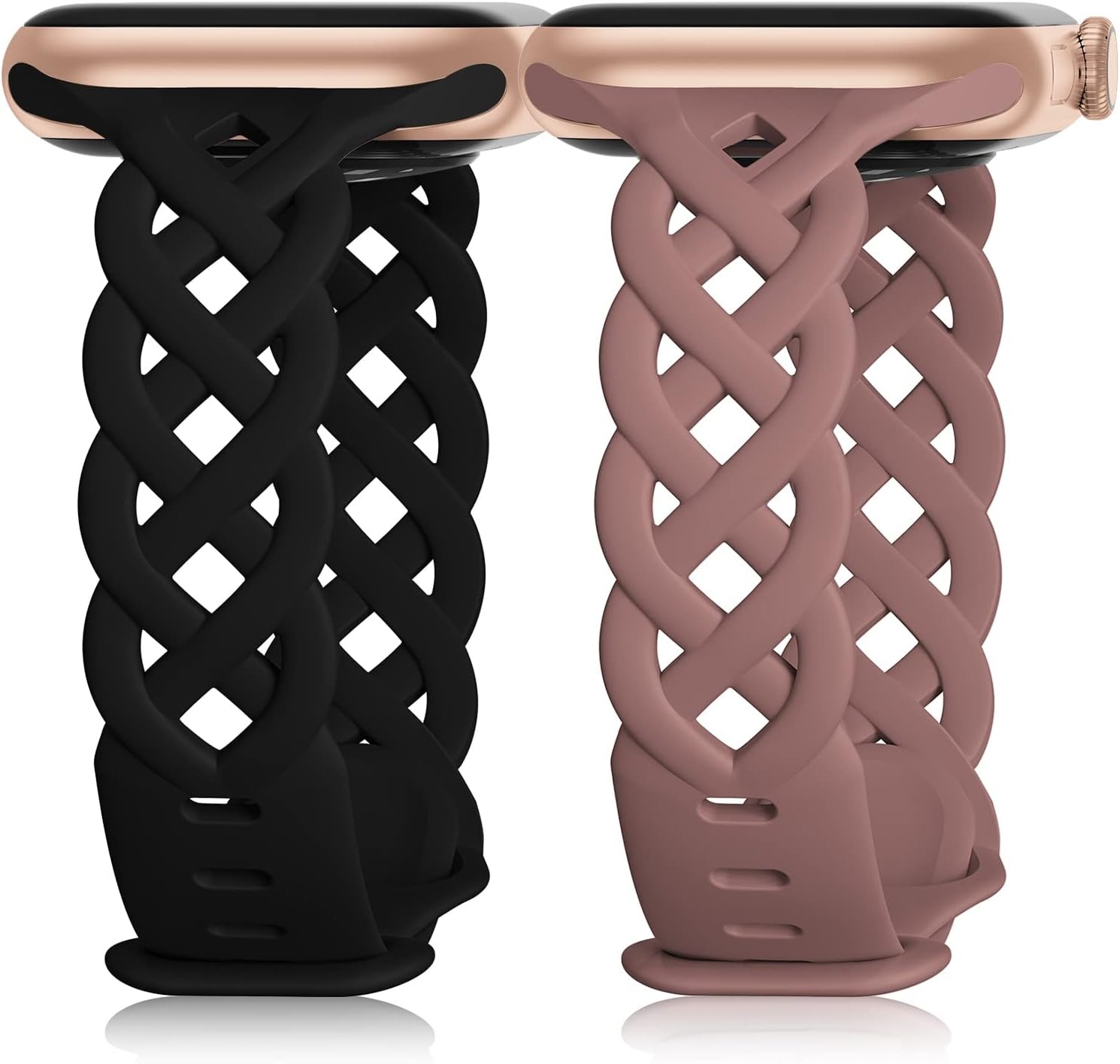 Silicone Braided Strap for Apple Watch 38mm 40mm 41mm 42mm 44mm – Slim and Styli