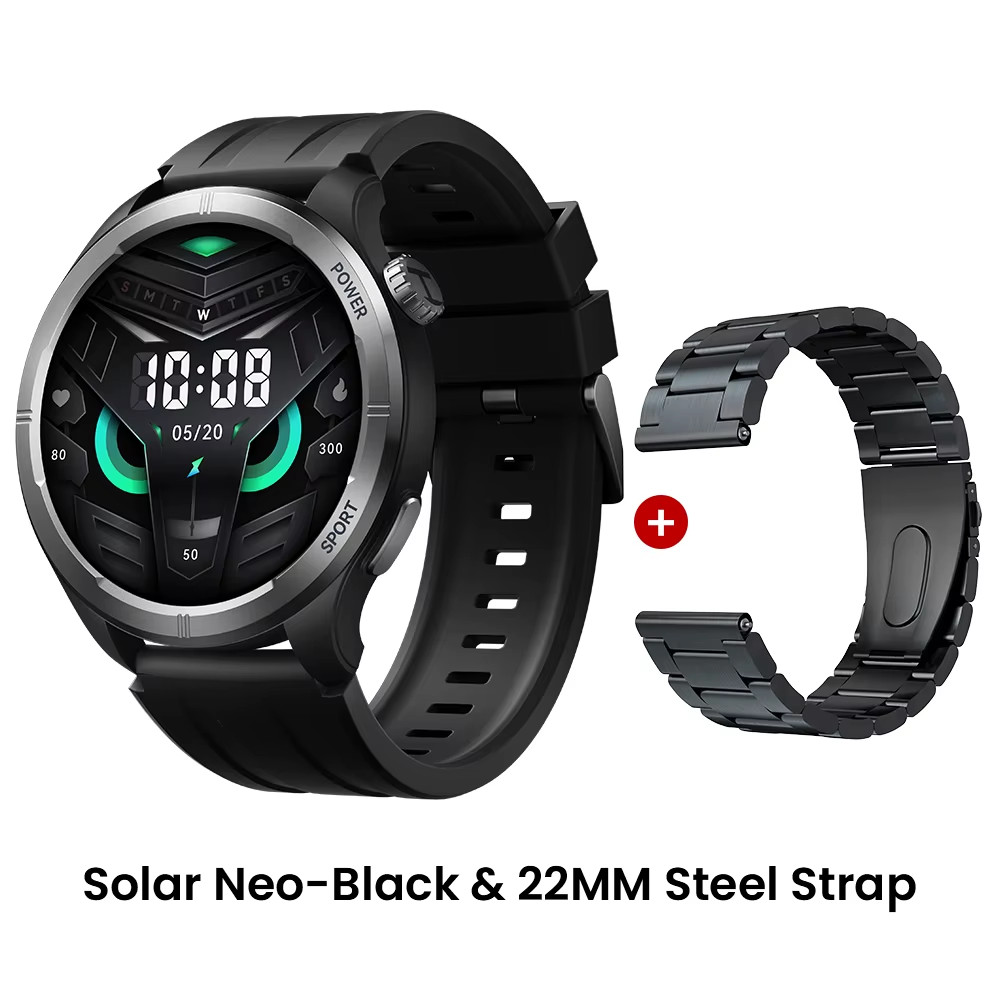 Solar Neo Smartwatchs 1.53” HD Display 24H Health Monitoring Bluetooth Call Sma