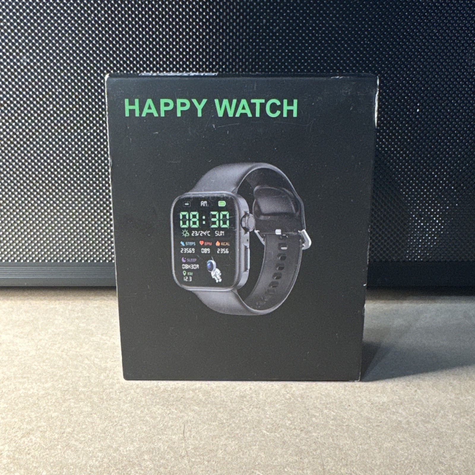 Happy Watch Black Smart Watch Sleep Monitor and Heart Rate Monitoring 1.81″ LCD