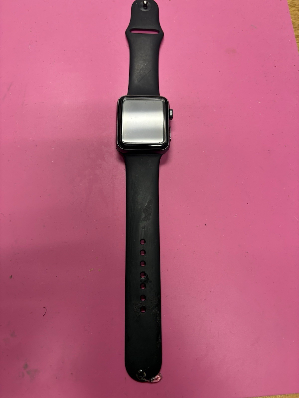 AP Ple Watch Series 2 42mm Space Gray Black Silicone Band