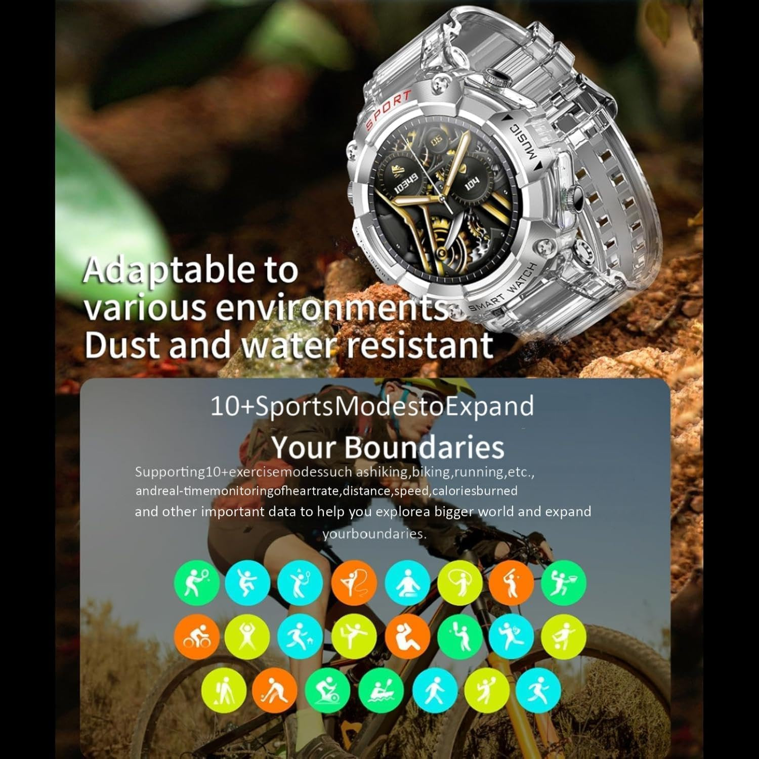 Smart Watch with Earbuds for Women Men,1.52″ HD Touch Screen & Bluetooth Call (M