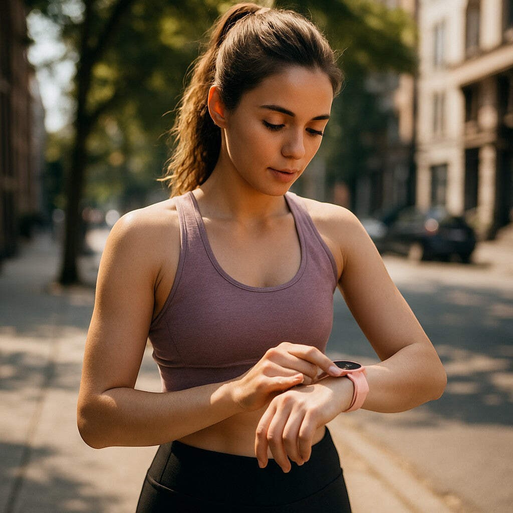 Smart Watch Pink Band Square Face Fitness Women