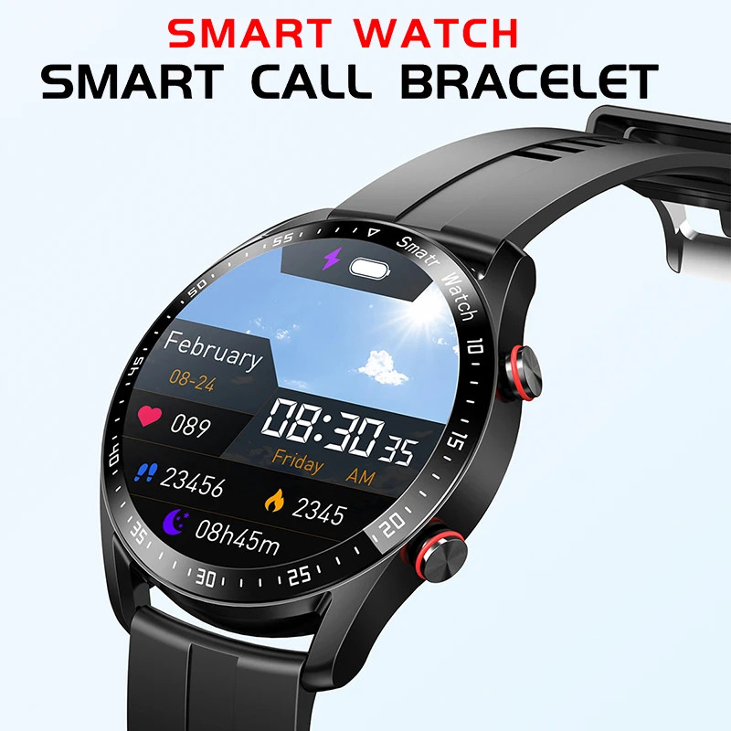 Bluetooth AMOLED Smart Watch for Men with ECG, PPG, and Heart Rate Monitor
