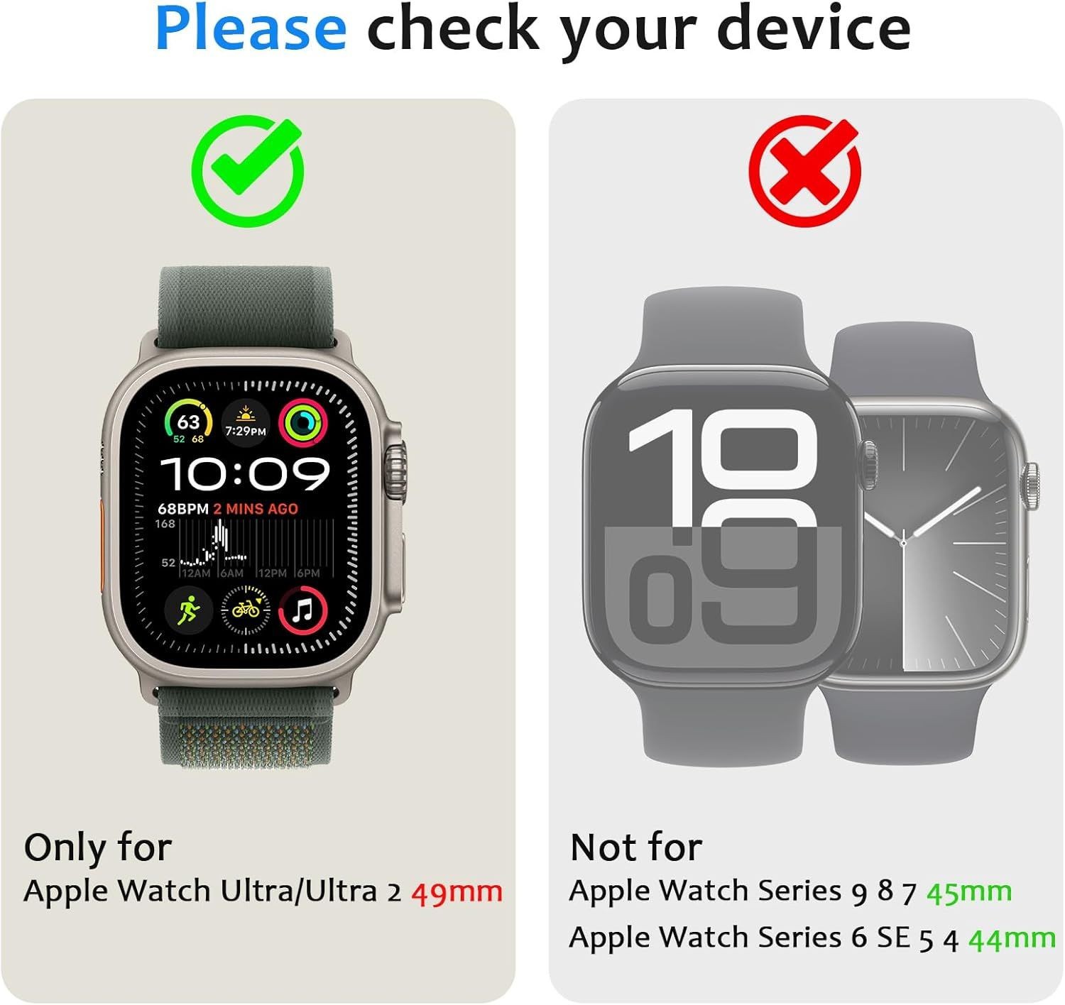 Rugged 2 in 1 Silicone Bumper Case and Metal Cover for Apple Watch Ultra 49mm