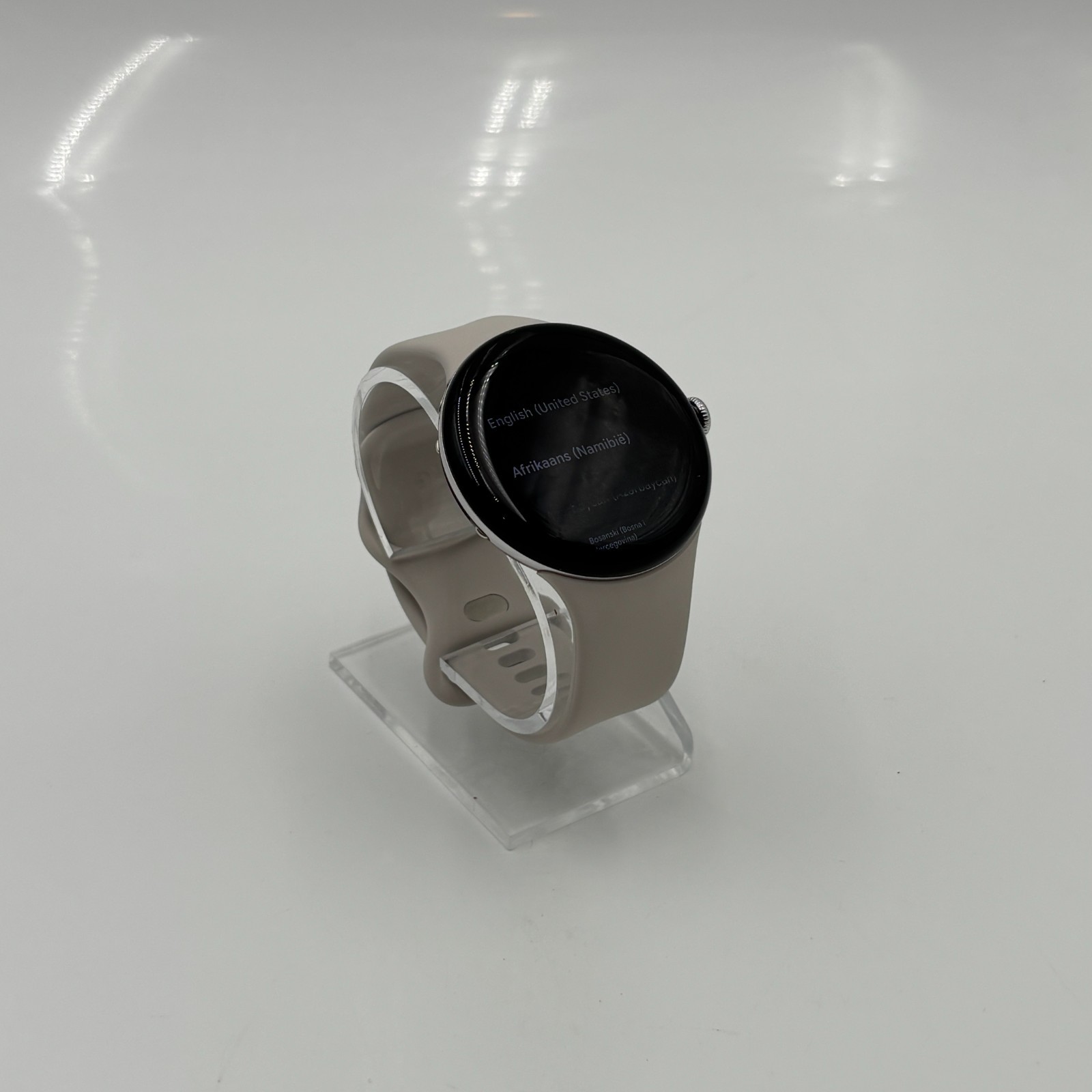 Google Pixel Watch 4 45mm Polished Silver Aluminum Case Porcelain Band NEW
