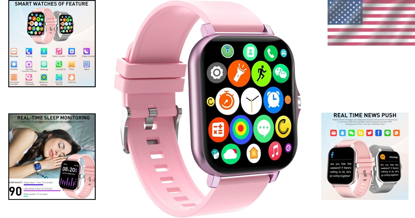 Elegant 1.81” Bluetooth Smart Watch with Sleep Tracker for Active Lifestyles