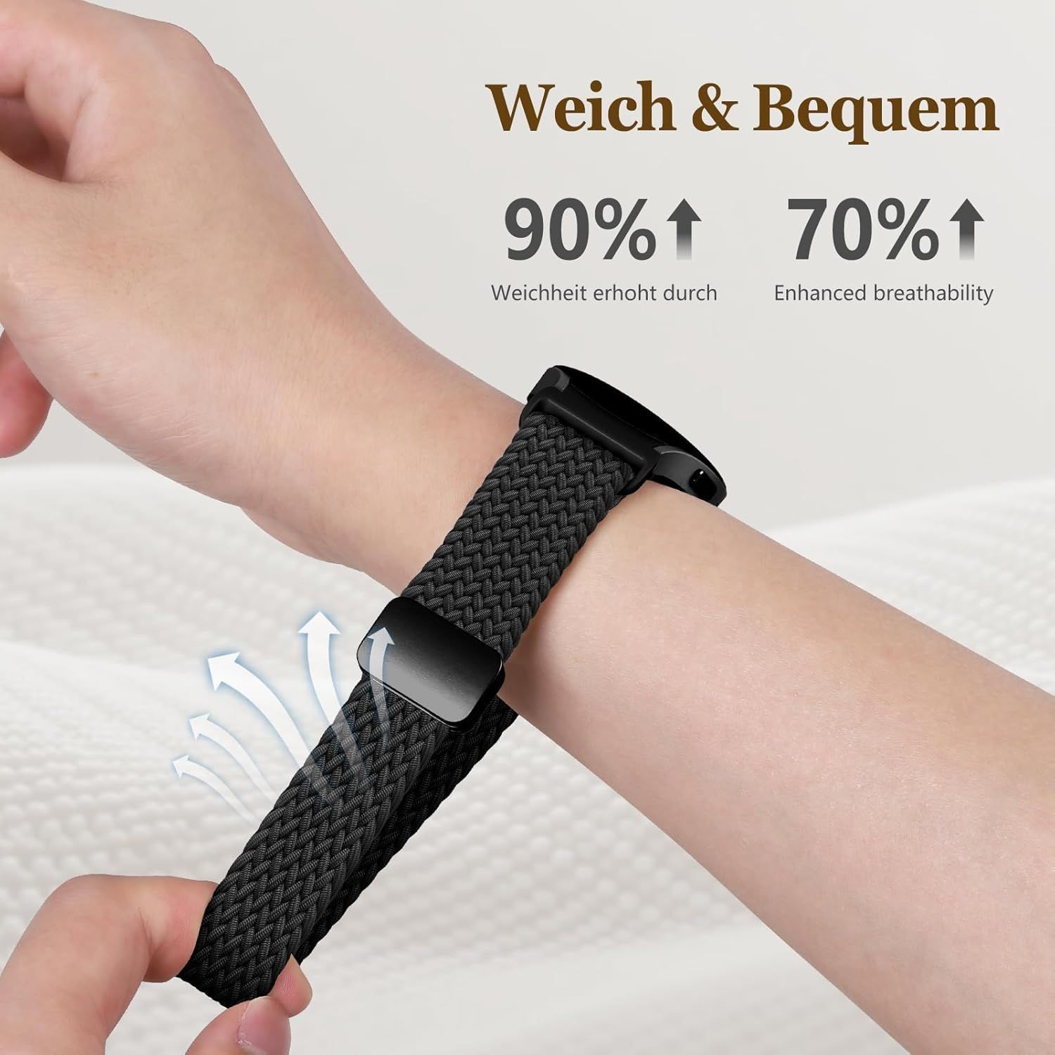 No Gap Fabric Band for Samsung Galaxy Watch 6 40mm 44mm – Elastic Strap