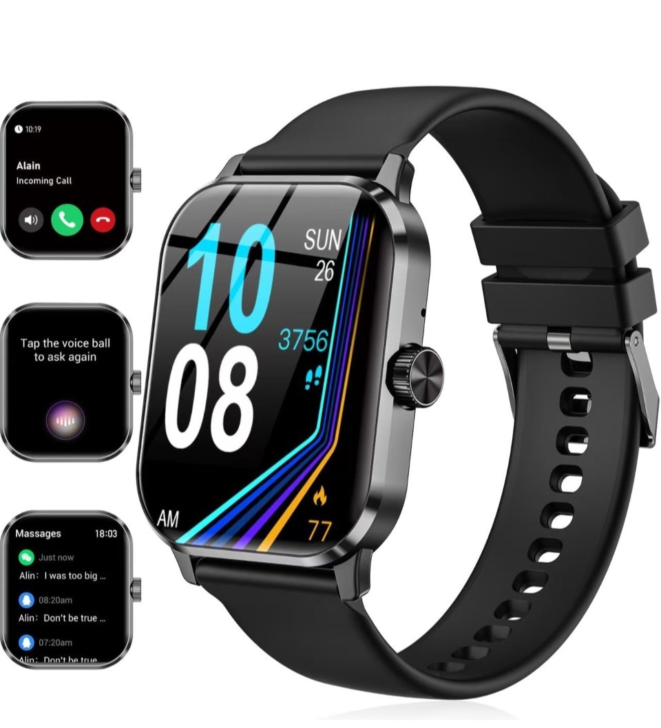Smart Watch for Men and Women, 1.96″ HD Fitness Tracker with Bluetooth Calls,…