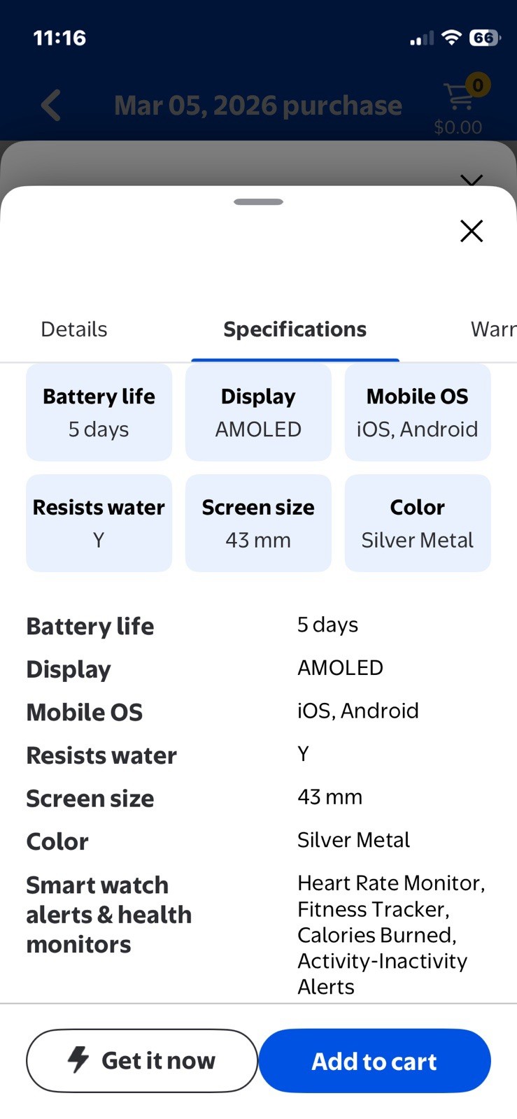 Armitron Matrix Adult 44mm Smartwatch With Black Band