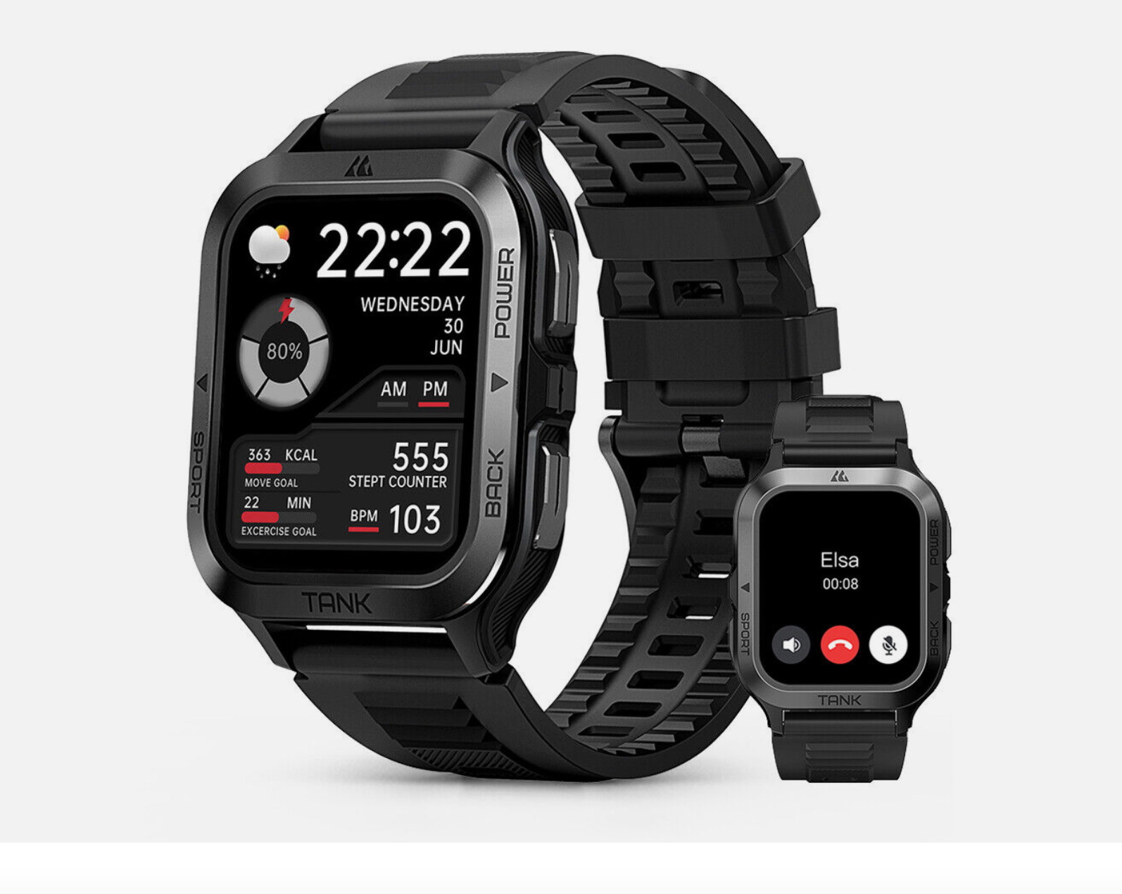 KOSPET TANK M2 Smart Watches for Men 50M Waterproof Rugged Military Smart Watch
