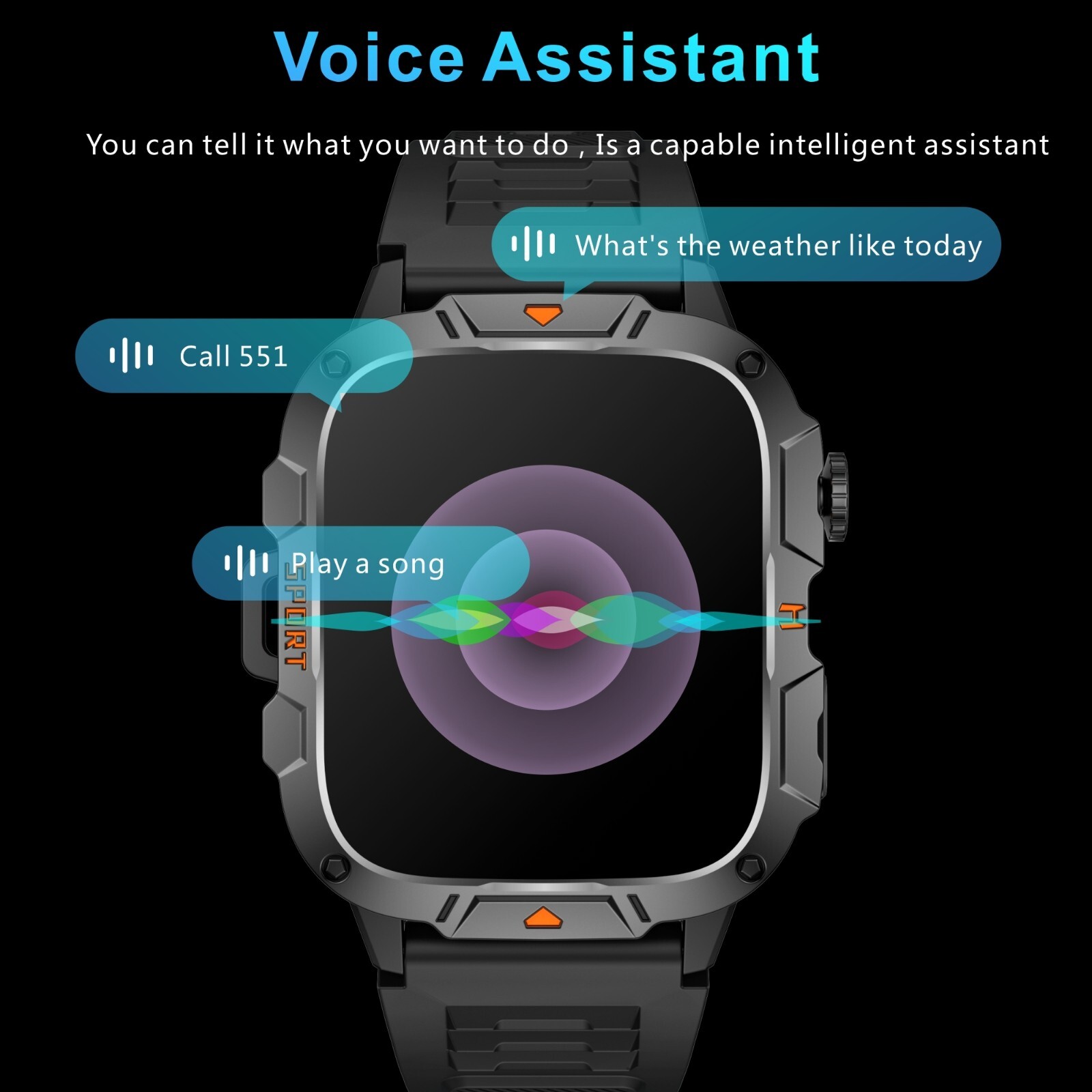 🔥 Smart Watch Men Women (Call Receive/Dial) Rugged Fitness Tracker Waterproof