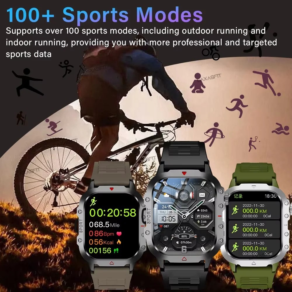 2.01″ HD AMOLED Smart Watch Fitness Tracker Bluetooth Call Voice Assistant Gift