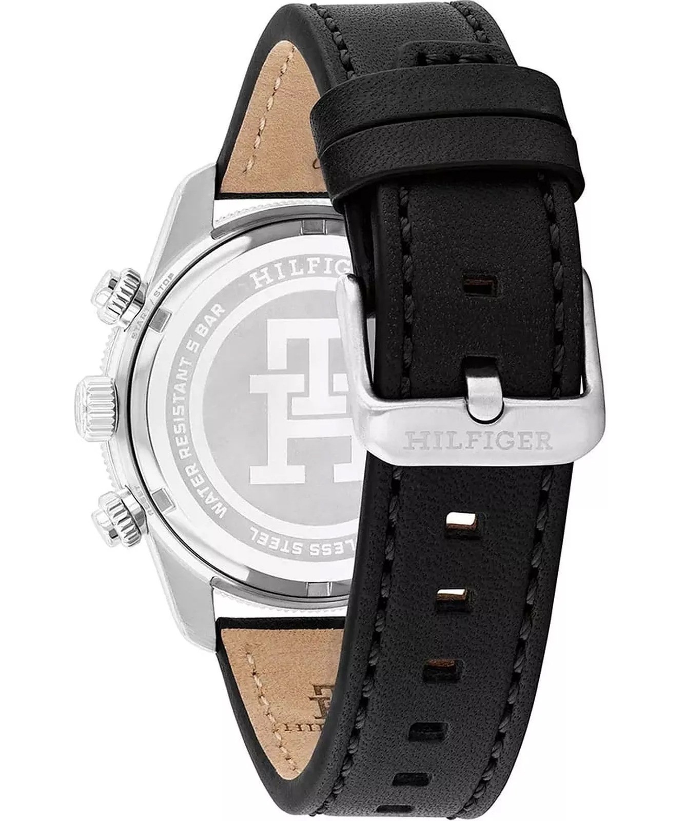 Tommy Hilfiger TH85 Men’s Quartz Chronograph Watch 1792162 Black Dial Leather