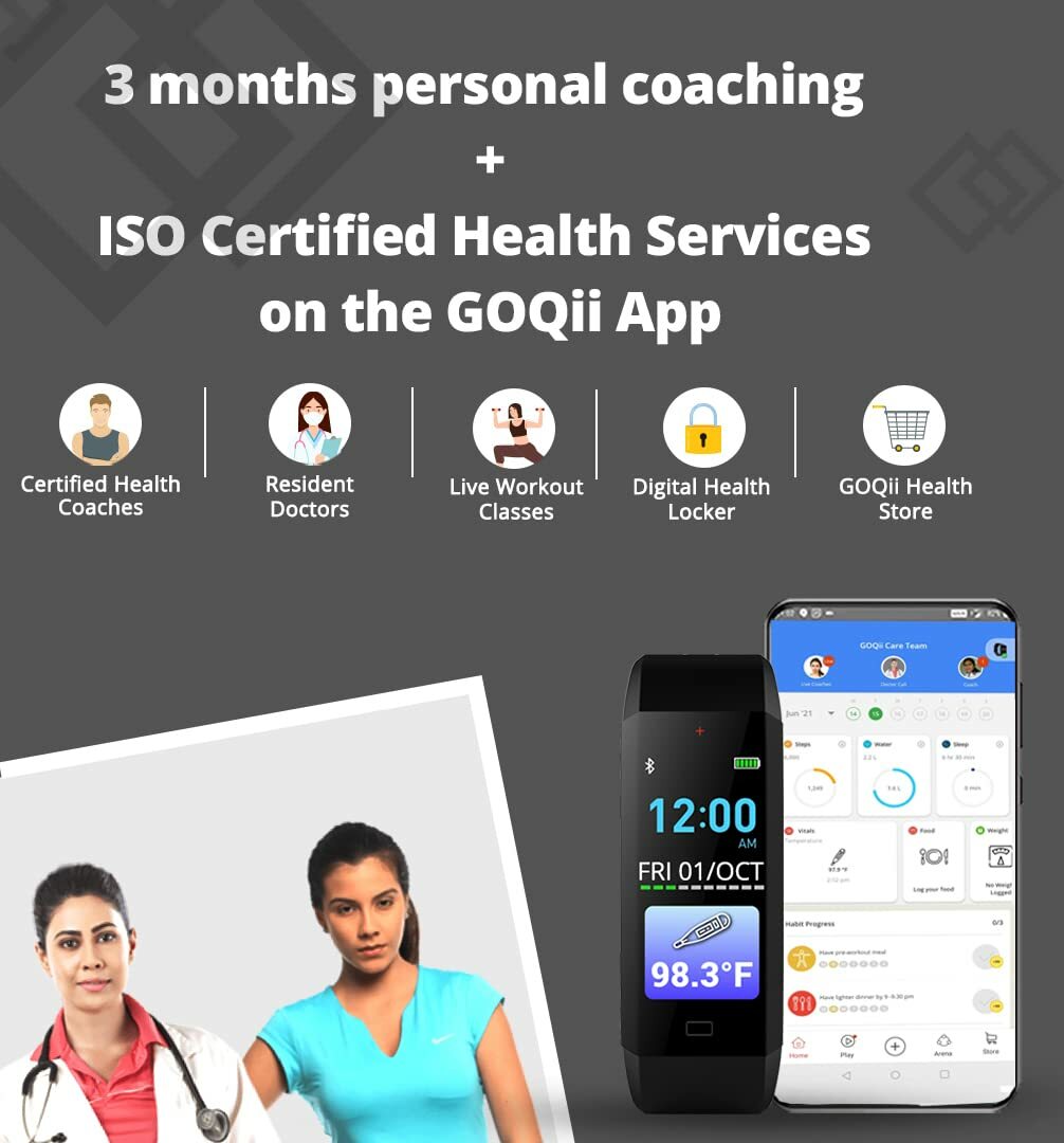 GOQii Vital 3.0 Body Temperature Tracker with 3 months personal coaching