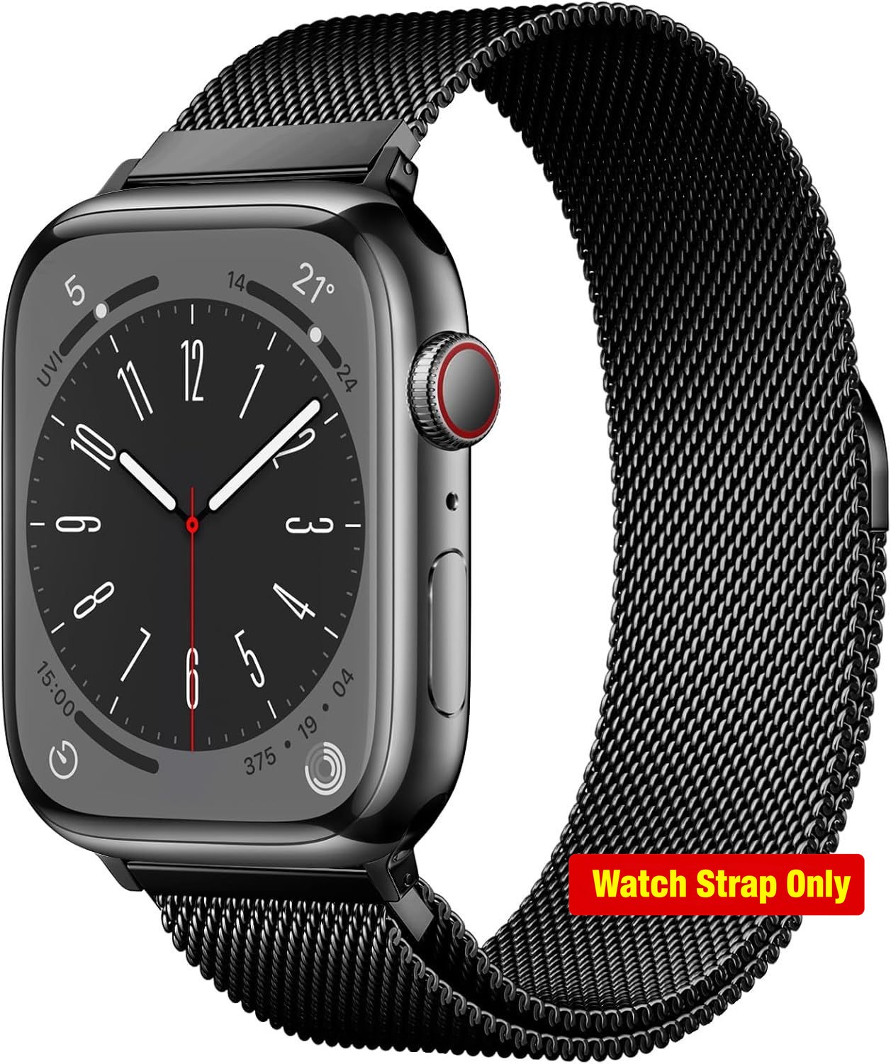 Milanese Loop Band for Apple Watch Series 7 44mm, Adjustable Magnetic Closure St