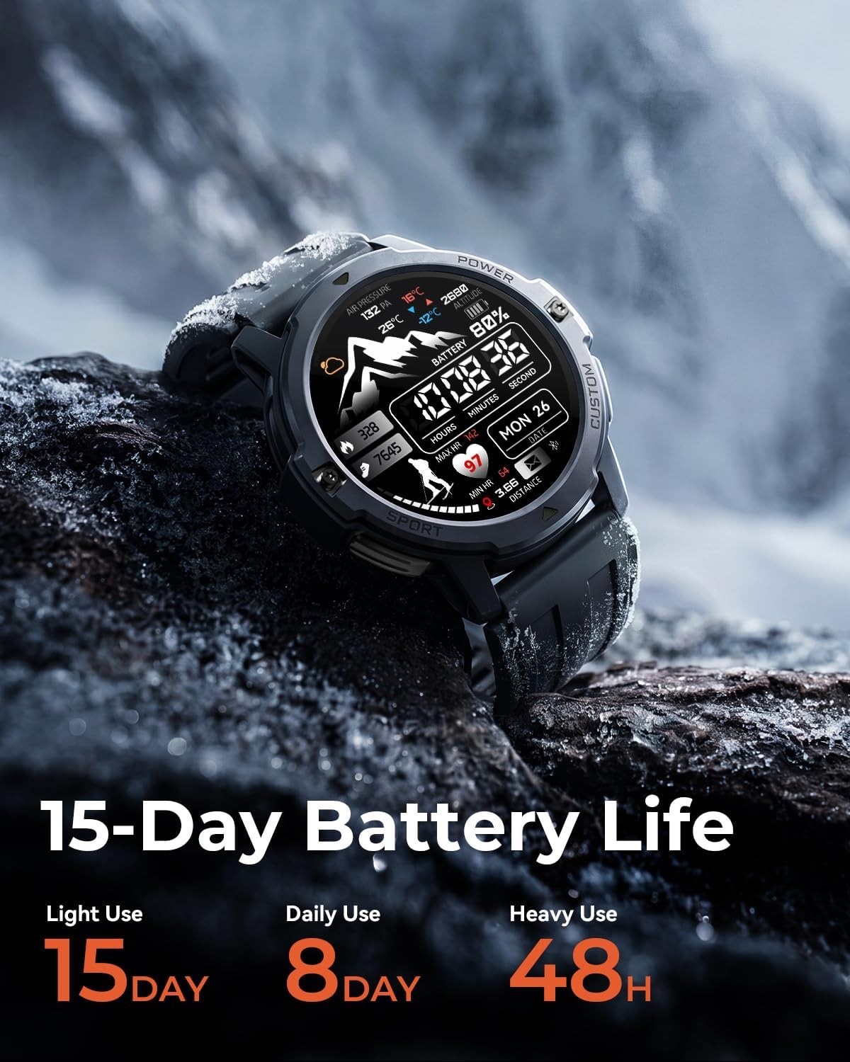 Fit Pro GPS Sports Smartwatch with Full-Cycle Training System, Heart Rate SpO2
