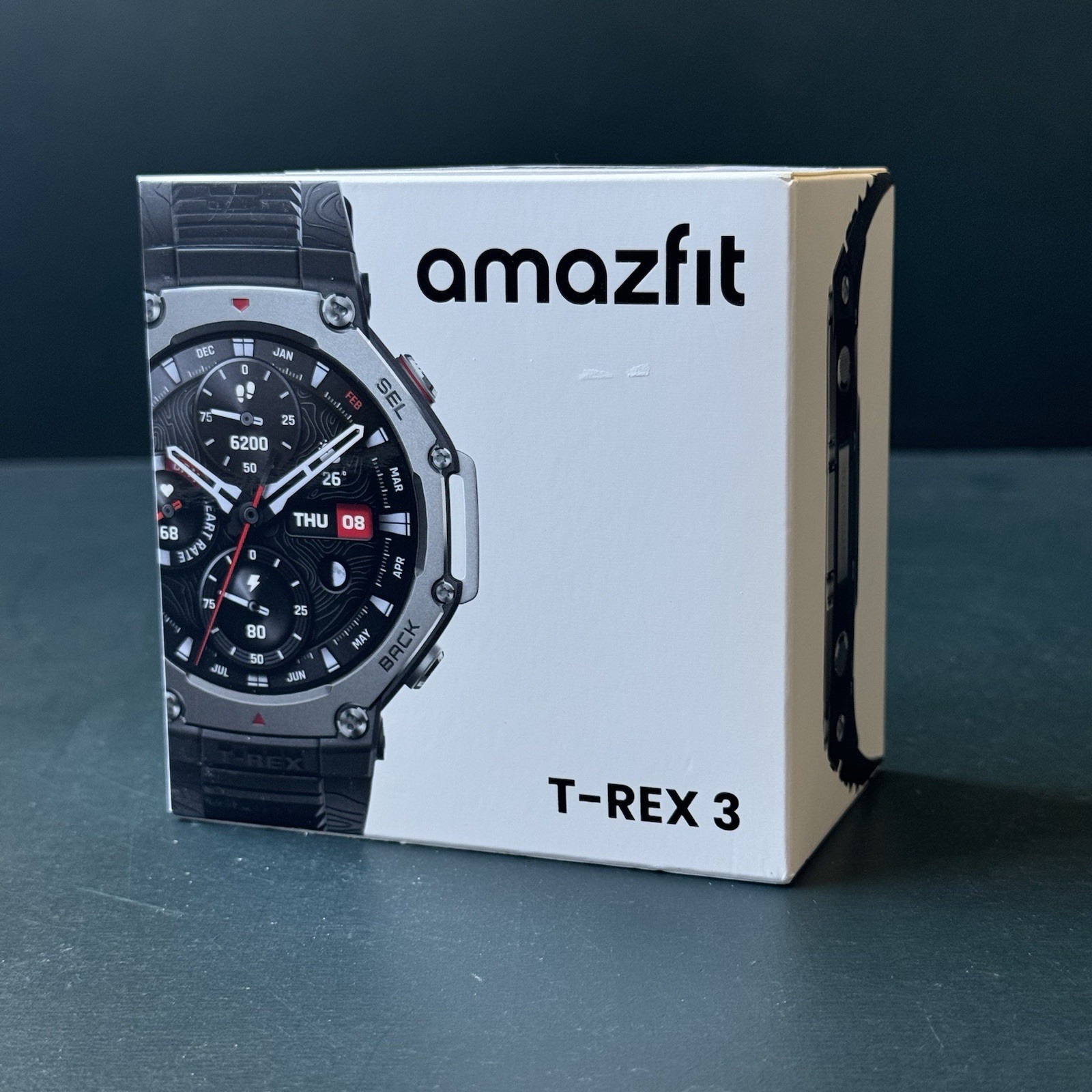 Amazfit T-Rex 3 48mm Metal Smartwatch, Gray Case/Black Silicone Band