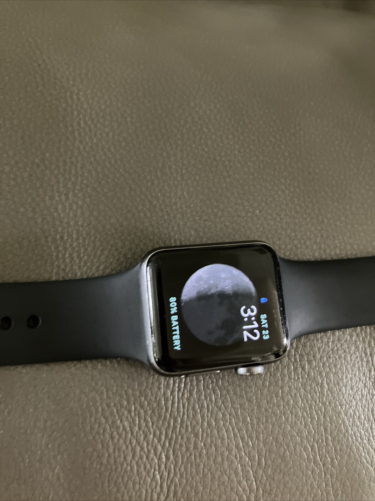 Apple Watch Series 3 38mm Space Gray Aluminum Case with Black Sport Band…