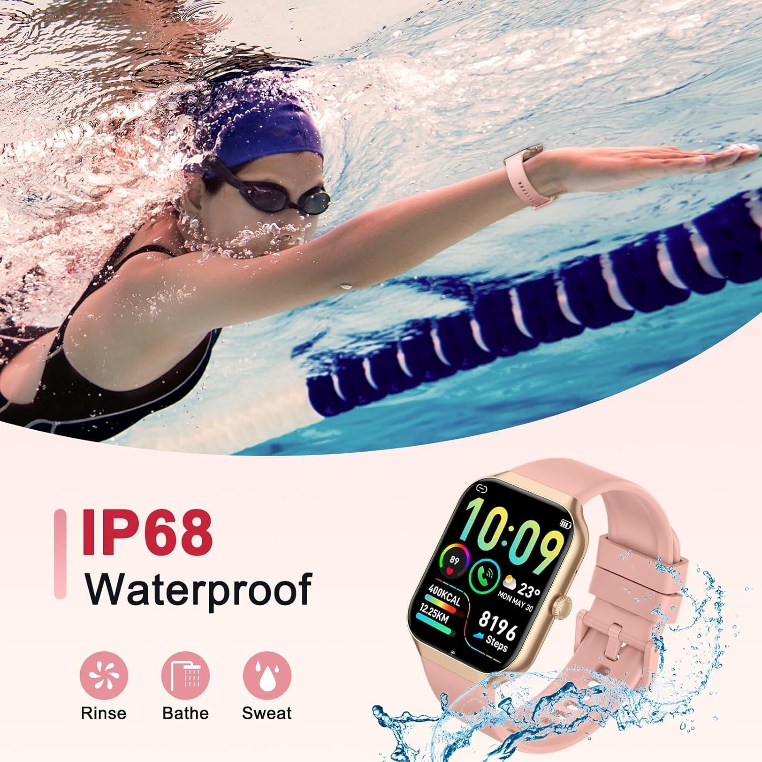 Women’s Smart Watch Bluetooth SmartWatch For Apple iPhone iOS and Android…